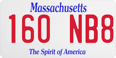 MA license plate 160NB8