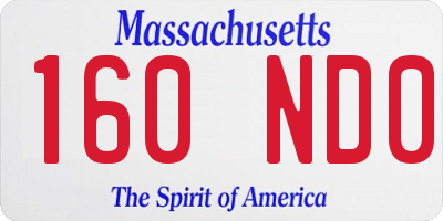 MA license plate 160ND0