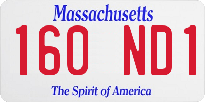MA license plate 160ND1