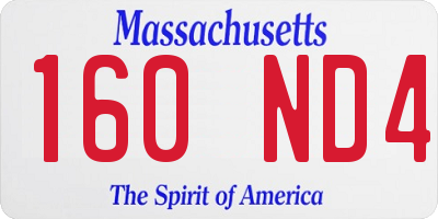 MA license plate 160ND4