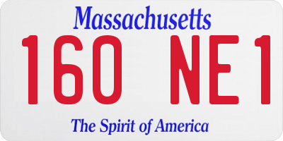 MA license plate 160NE1