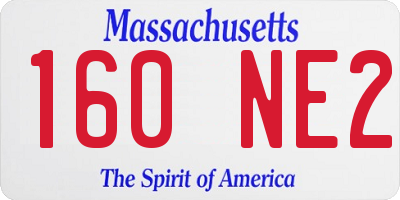 MA license plate 160NE2