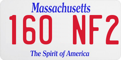 MA license plate 160NF2