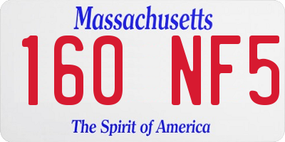 MA license plate 160NF5
