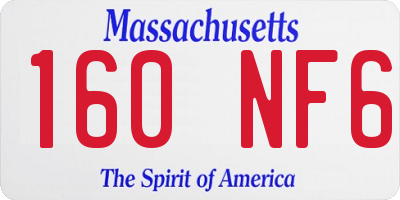 MA license plate 160NF6