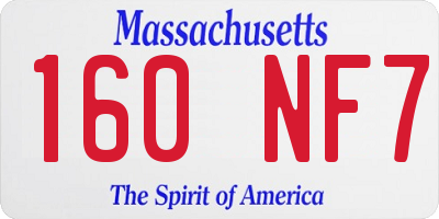 MA license plate 160NF7