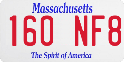 MA license plate 160NF8