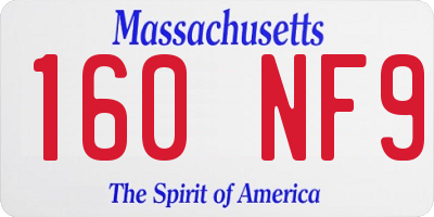 MA license plate 160NF9