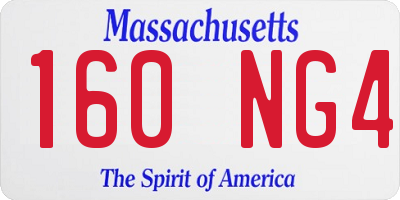 MA license plate 160NG4