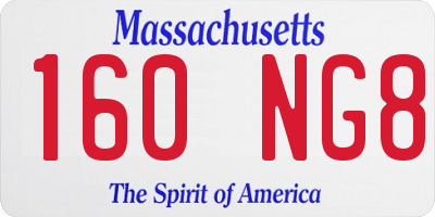 MA license plate 160NG8