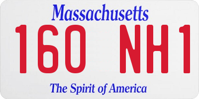 MA license plate 160NH1