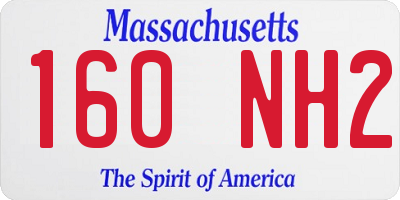 MA license plate 160NH2
