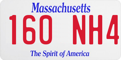 MA license plate 160NH4