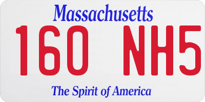 MA license plate 160NH5