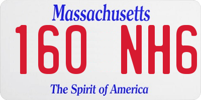 MA license plate 160NH6