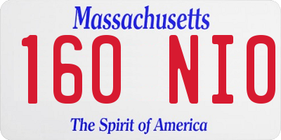 MA license plate 160NI0