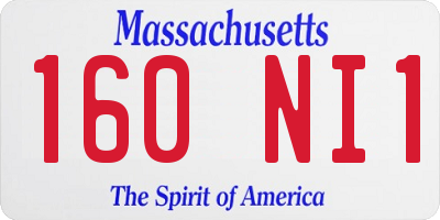 MA license plate 160NI1