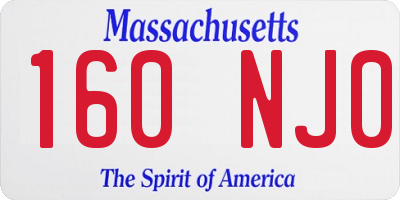 MA license plate 160NJ0