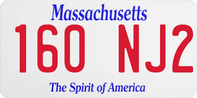 MA license plate 160NJ2