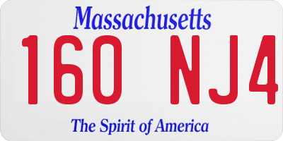 MA license plate 160NJ4