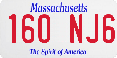 MA license plate 160NJ6