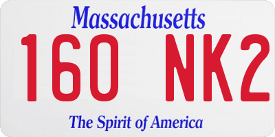 MA license plate 160NK2