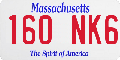 MA license plate 160NK6