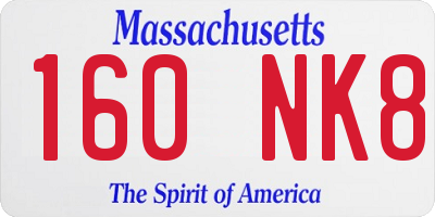 MA license plate 160NK8