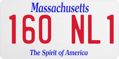 MA license plate 160NL1