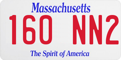 MA license plate 160NN2