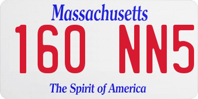 MA license plate 160NN5