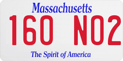 MA license plate 160NO2