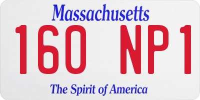 MA license plate 160NP1