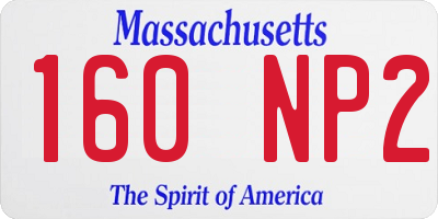 MA license plate 160NP2