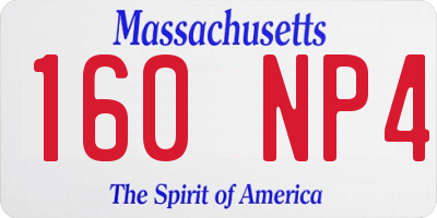 MA license plate 160NP4