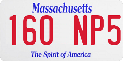 MA license plate 160NP5