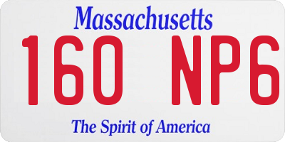 MA license plate 160NP6