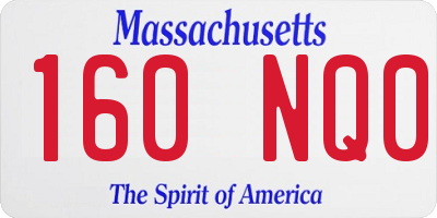 MA license plate 160NQ0