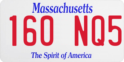 MA license plate 160NQ5
