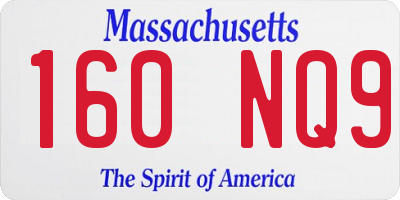 MA license plate 160NQ9