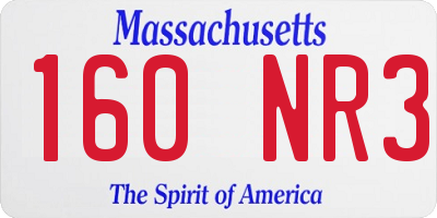 MA license plate 160NR3