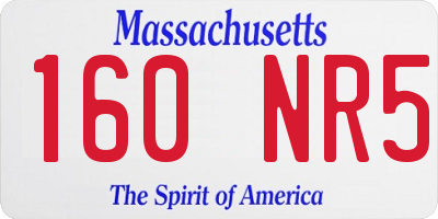 MA license plate 160NR5