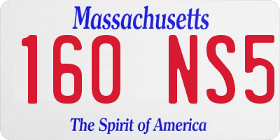MA license plate 160NS5