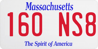 MA license plate 160NS8