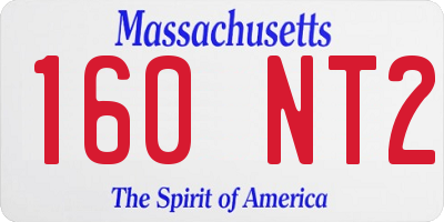 MA license plate 160NT2