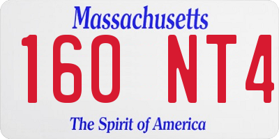 MA license plate 160NT4