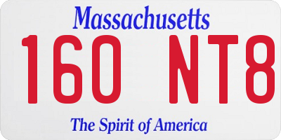 MA license plate 160NT8