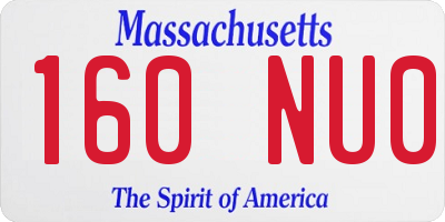 MA license plate 160NU0