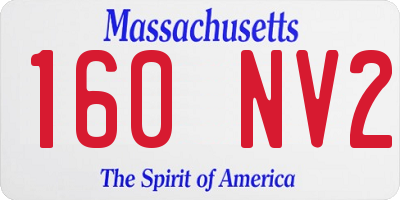 MA license plate 160NV2