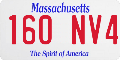 MA license plate 160NV4